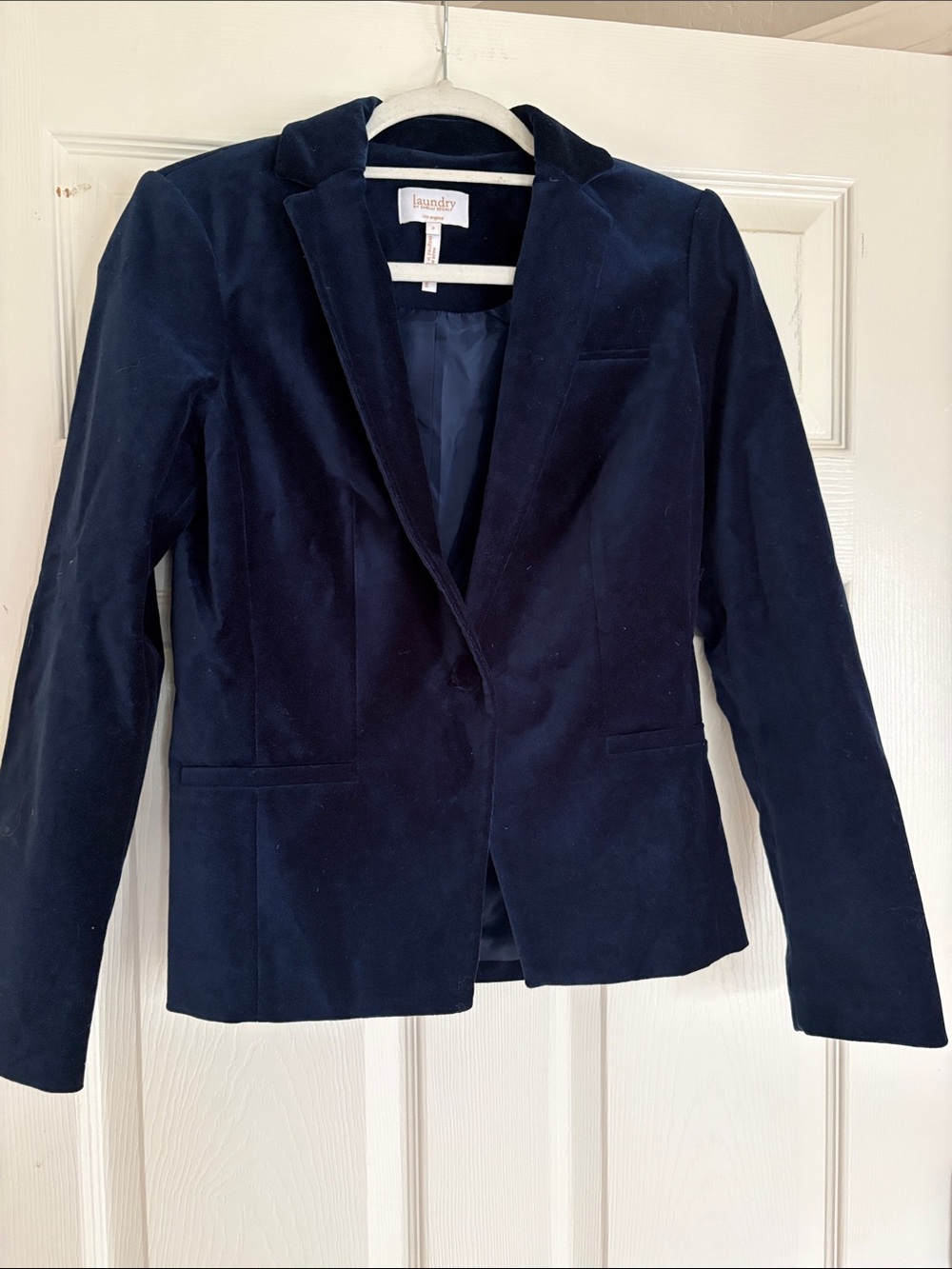 Laundry navy blue jacket velvet size 2